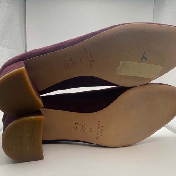Kate Spade Suede Kylah Cherrywood Block Pumps - Picture 6 of 6